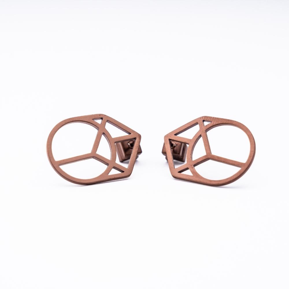 Imperfect Link Earrings S / Brown