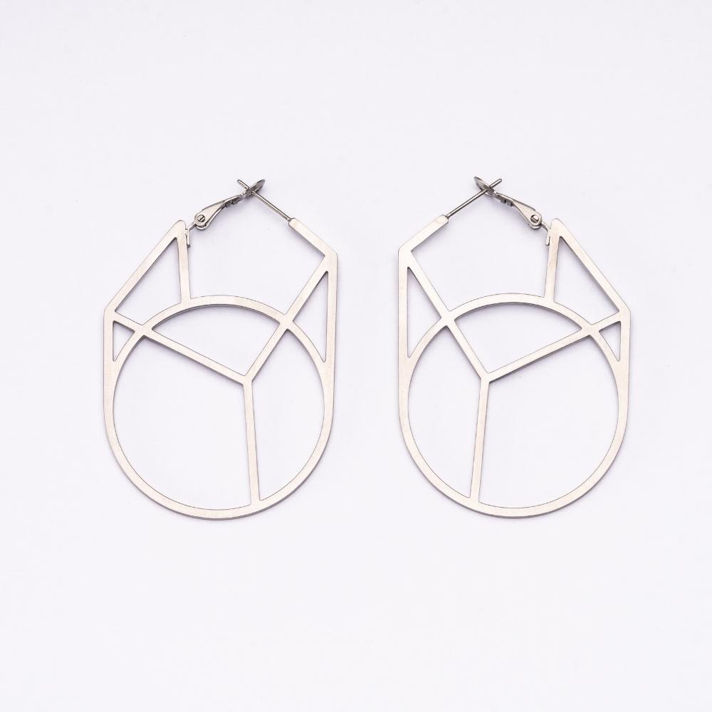 Imperfect Link Earrings L / Silver