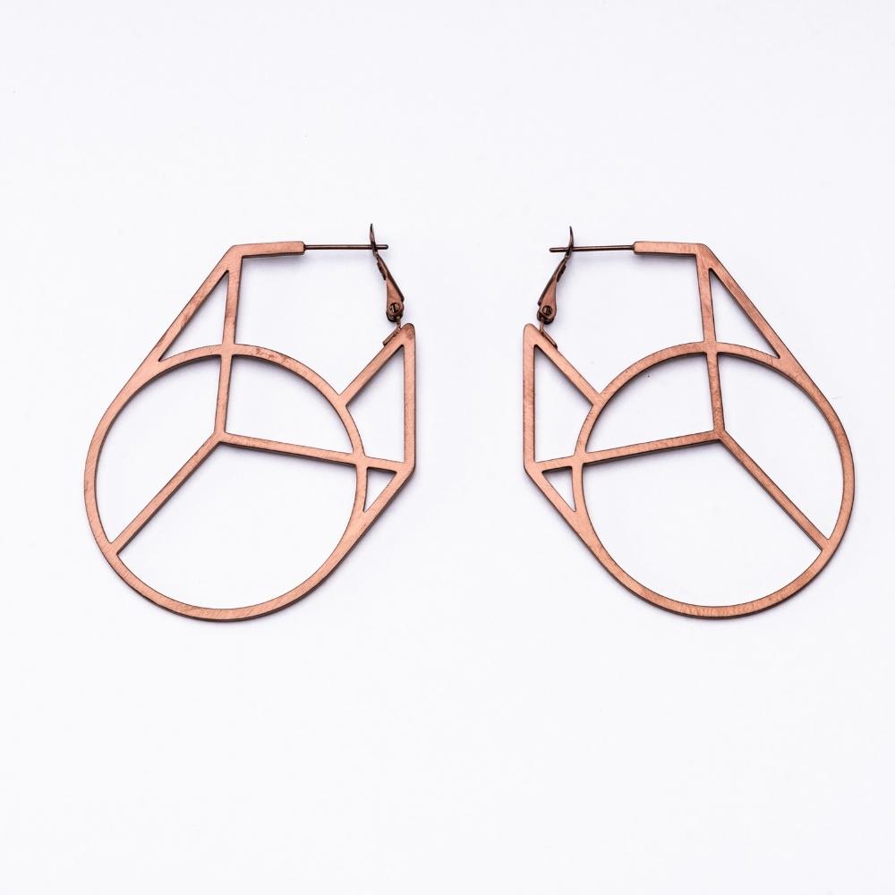 Imperfect Link Earrings L / Brown