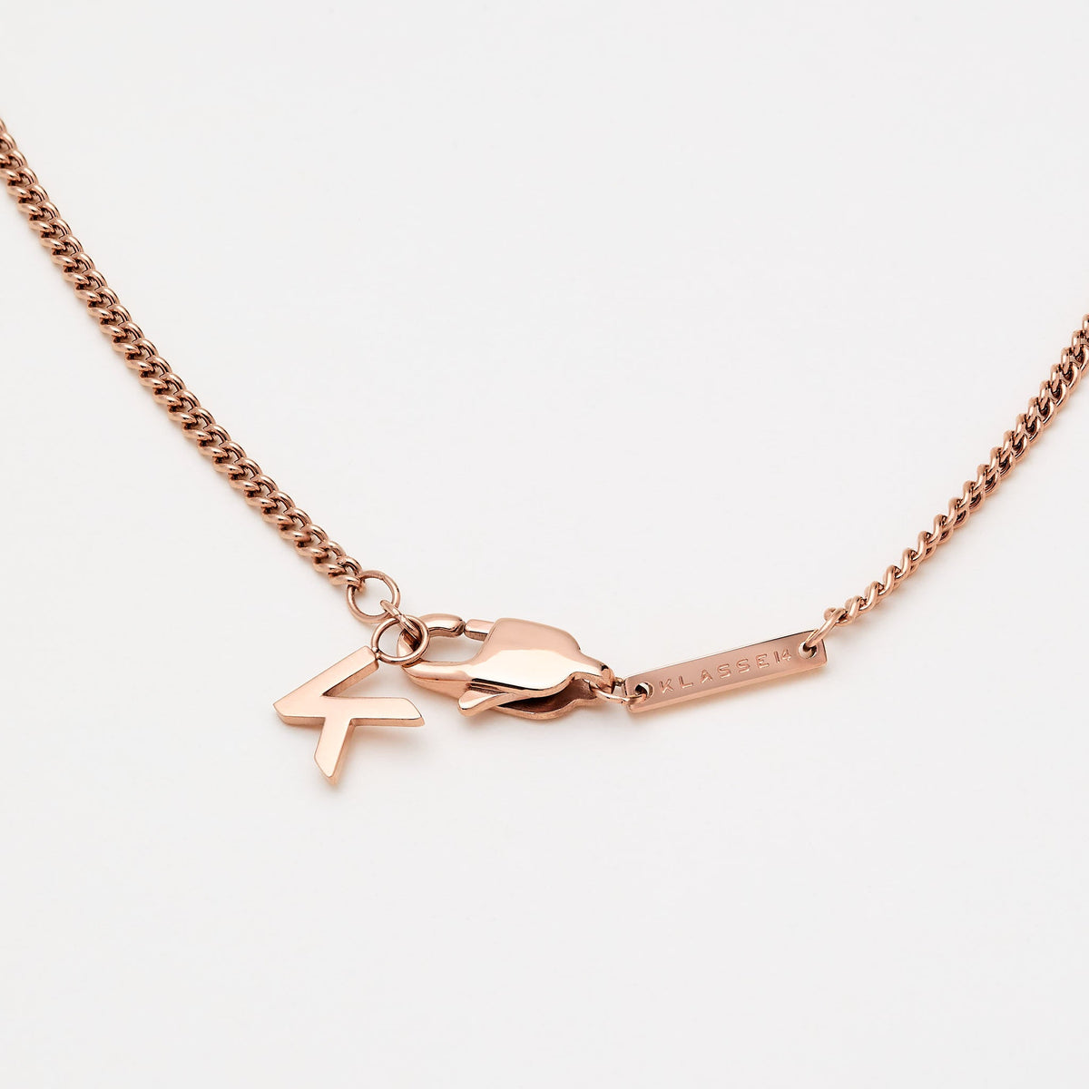 Lightning Necklace Rose Gold & White Pearl (470mm)