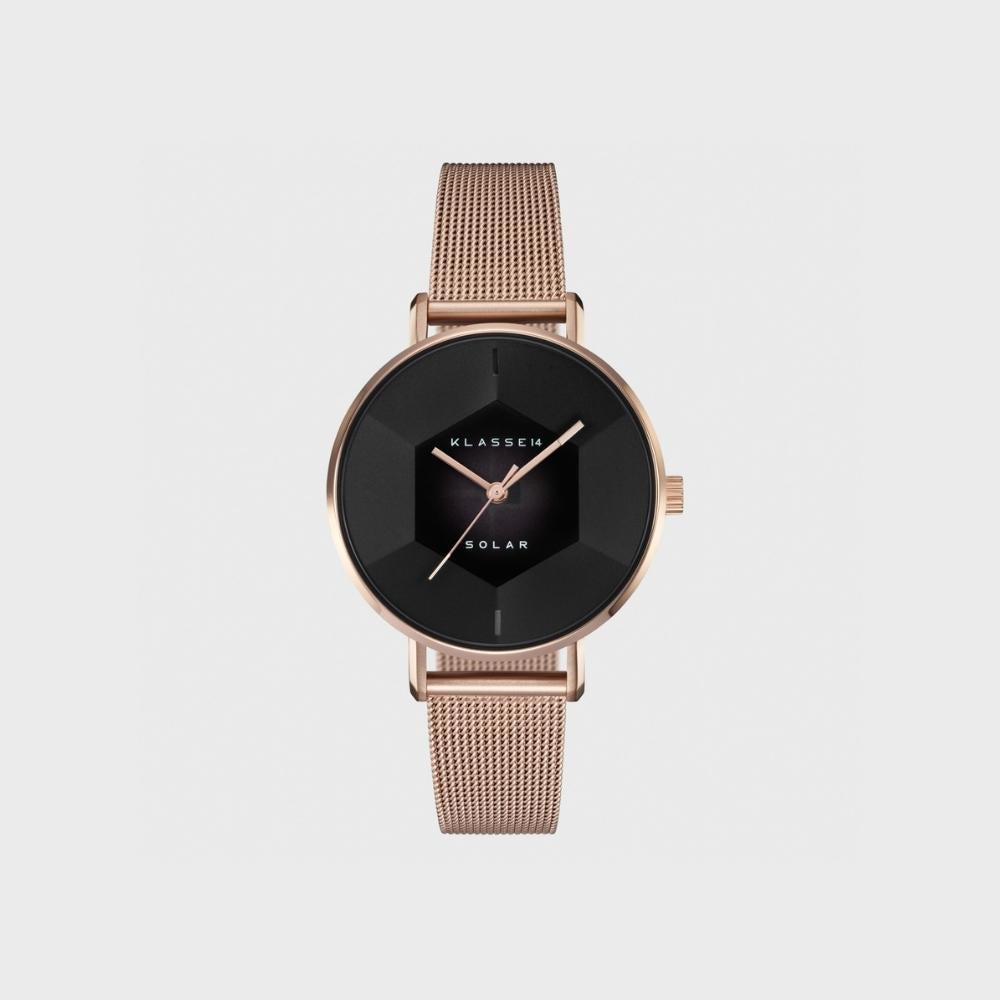 Volare Solar Darkness with Rose Gold Mesh Strap 34mm