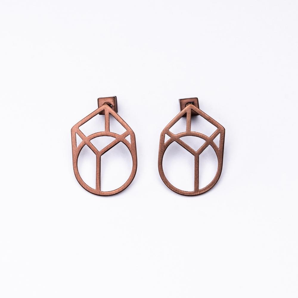 Imperfect Link Earrings S / Brown