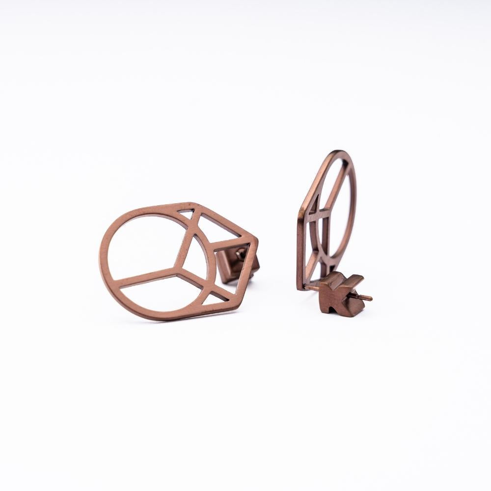 Imperfect Link Earrings S / Brown