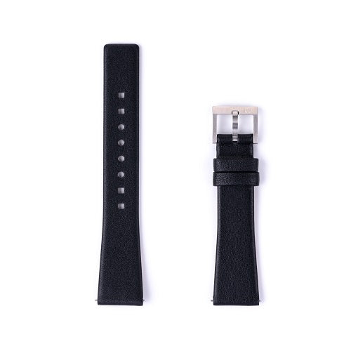 Imperfect Silver Buckle / Black Leather Strap 20mm