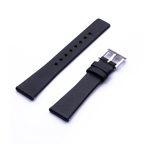 Imperfect Silver Buckle / Black Leather Strap 20mm