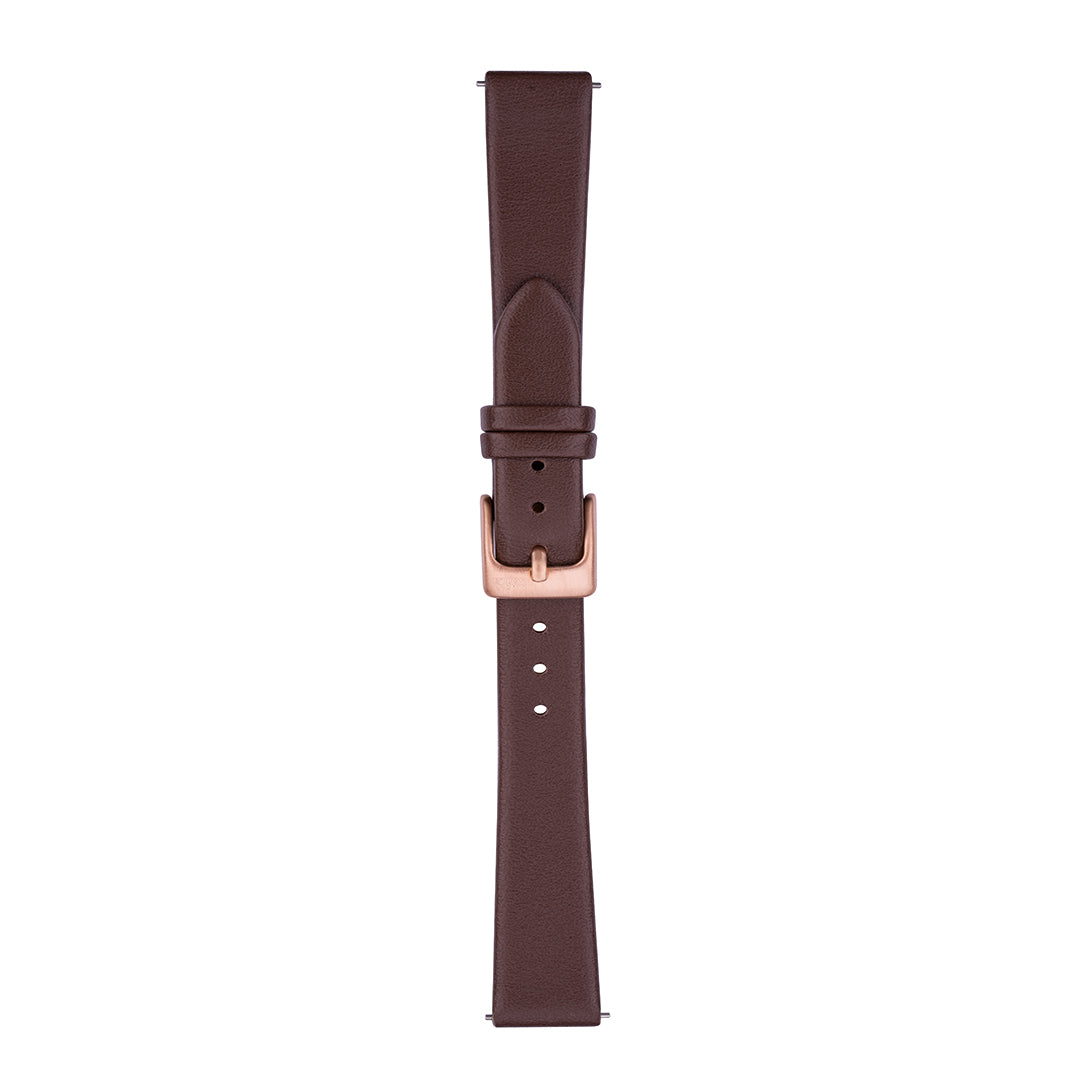 Volare Brown leather strap with Rose Gold buckle 14mm