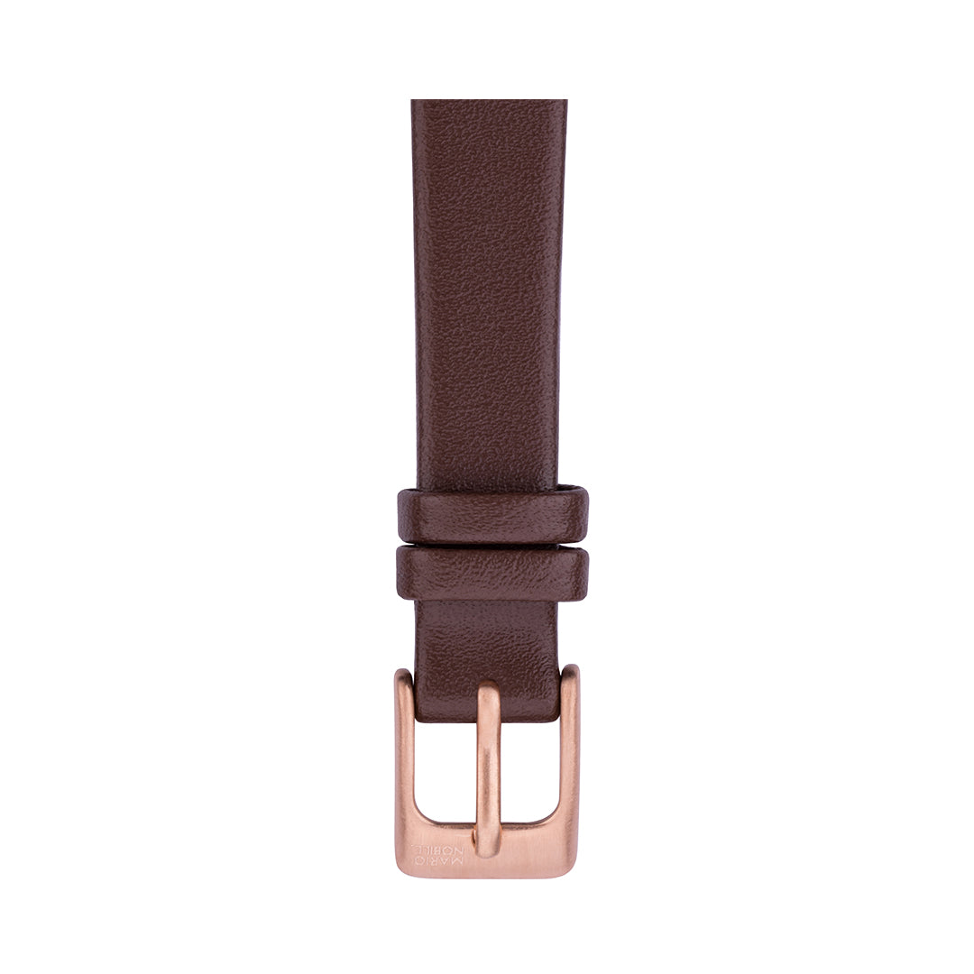 Volare Brown leather strap with Rose Gold buckle 14mm