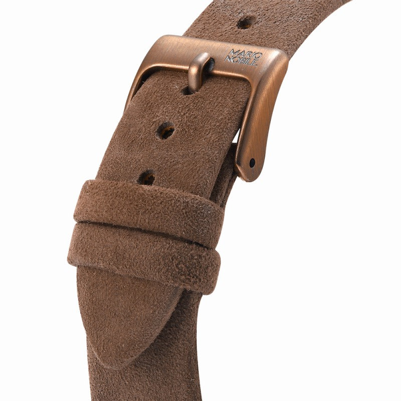 Volare Vintage Gold Buckle / Brown Suede Strap 17mm