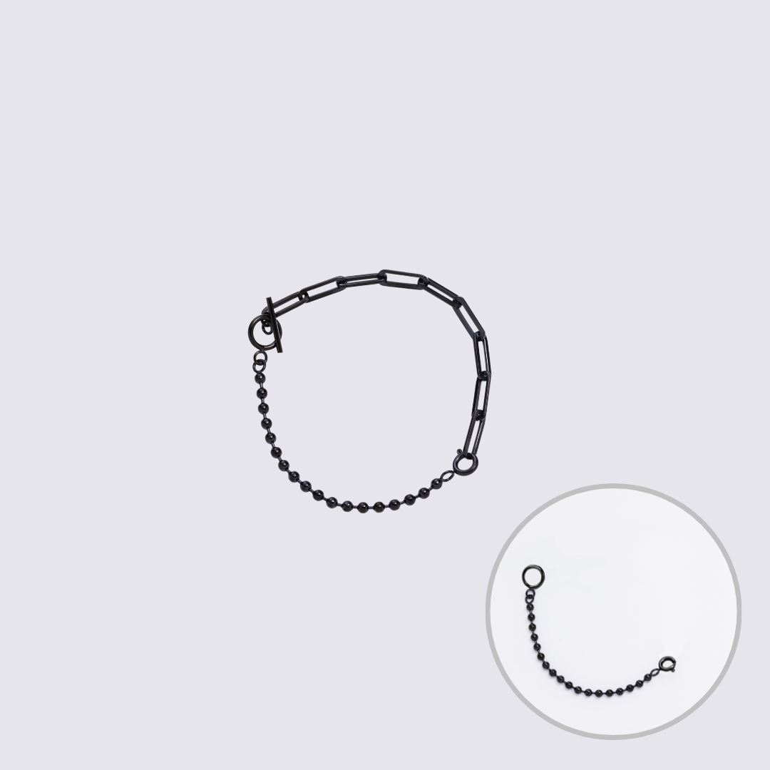 Custom Jewelry Black Connector Chain Bracelet L(200mm)