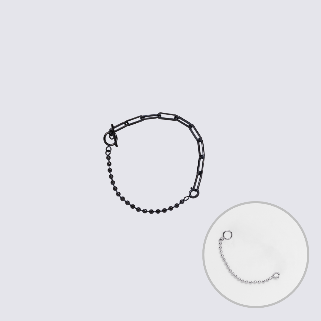 Custom Jewelry Black Connector Chain Bracelet L(200mm)