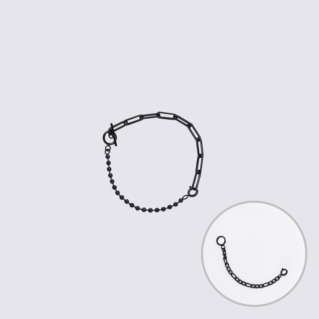 Custom Jewelry Black Connector Chain Bracelet L(200mm)