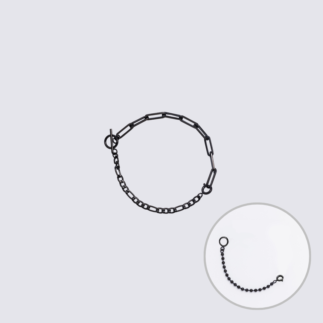 Custom Jewelry Black Connector Chain Bracelet L(200mm)