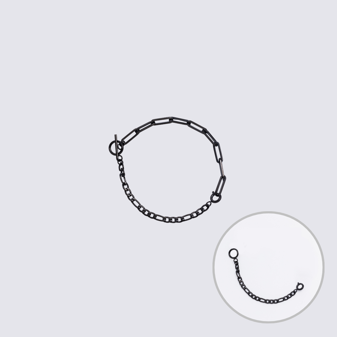 Custom Jewelry Black Connector Chain Bracelet L(200mm)