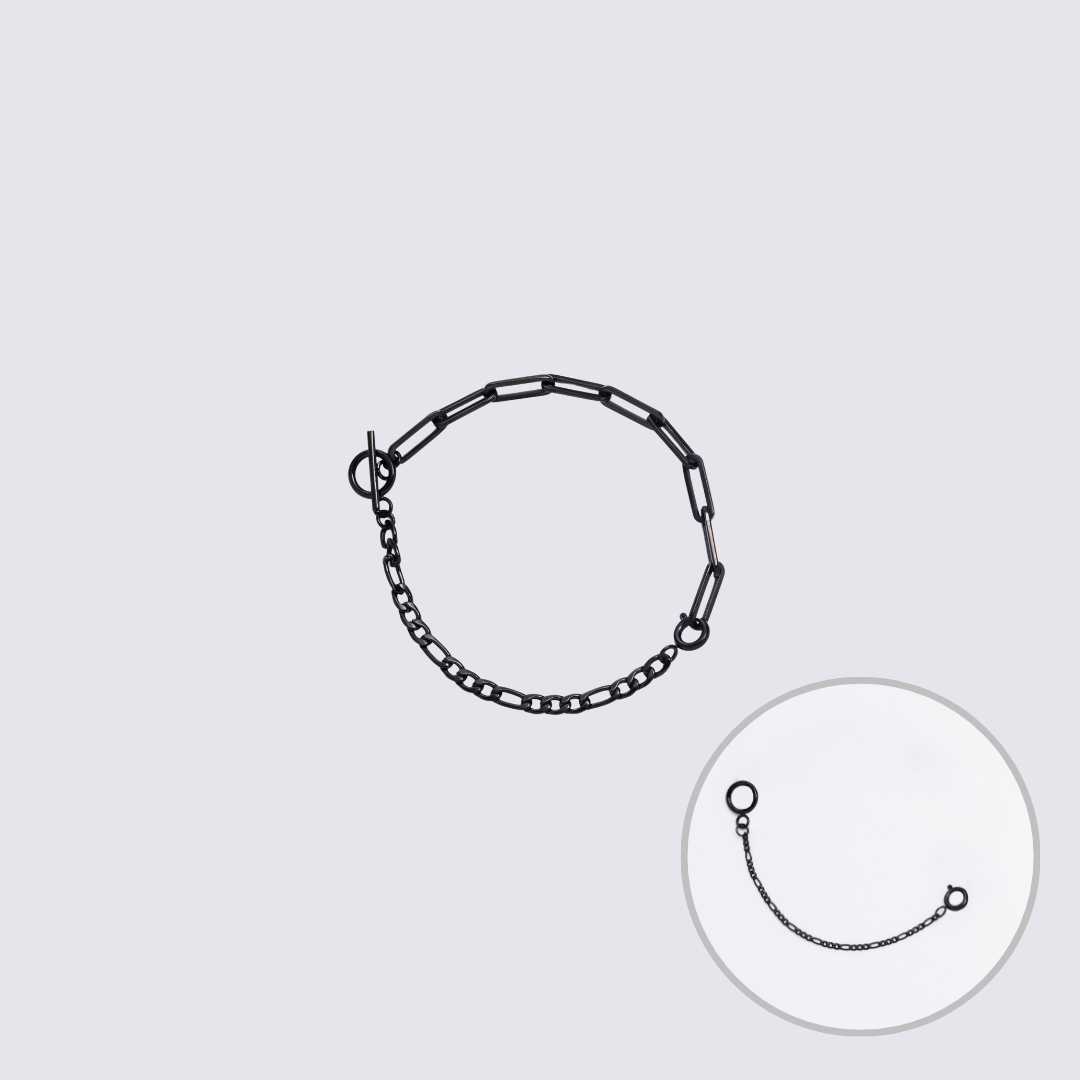 Custom Jewelry Black Connector Chain Bracelet L(200mm)