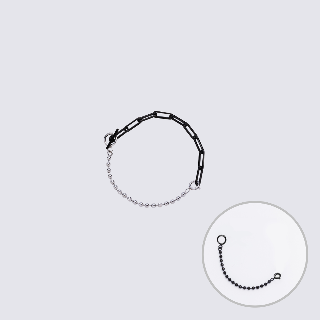 Custom Jewelry Black Connector Chain Bracelet L(200mm)