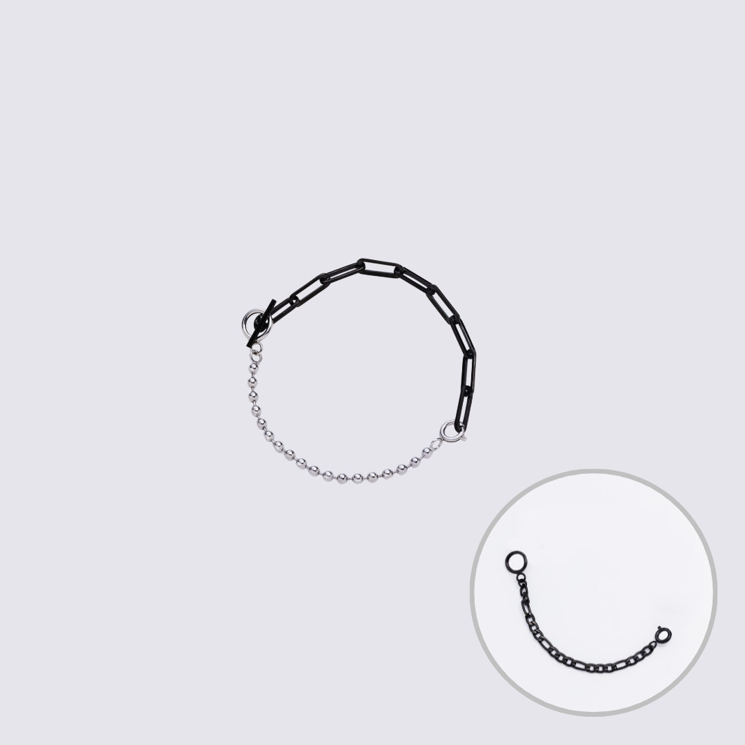 Custom Jewelry Black Connector Chain Bracelet L(200mm)