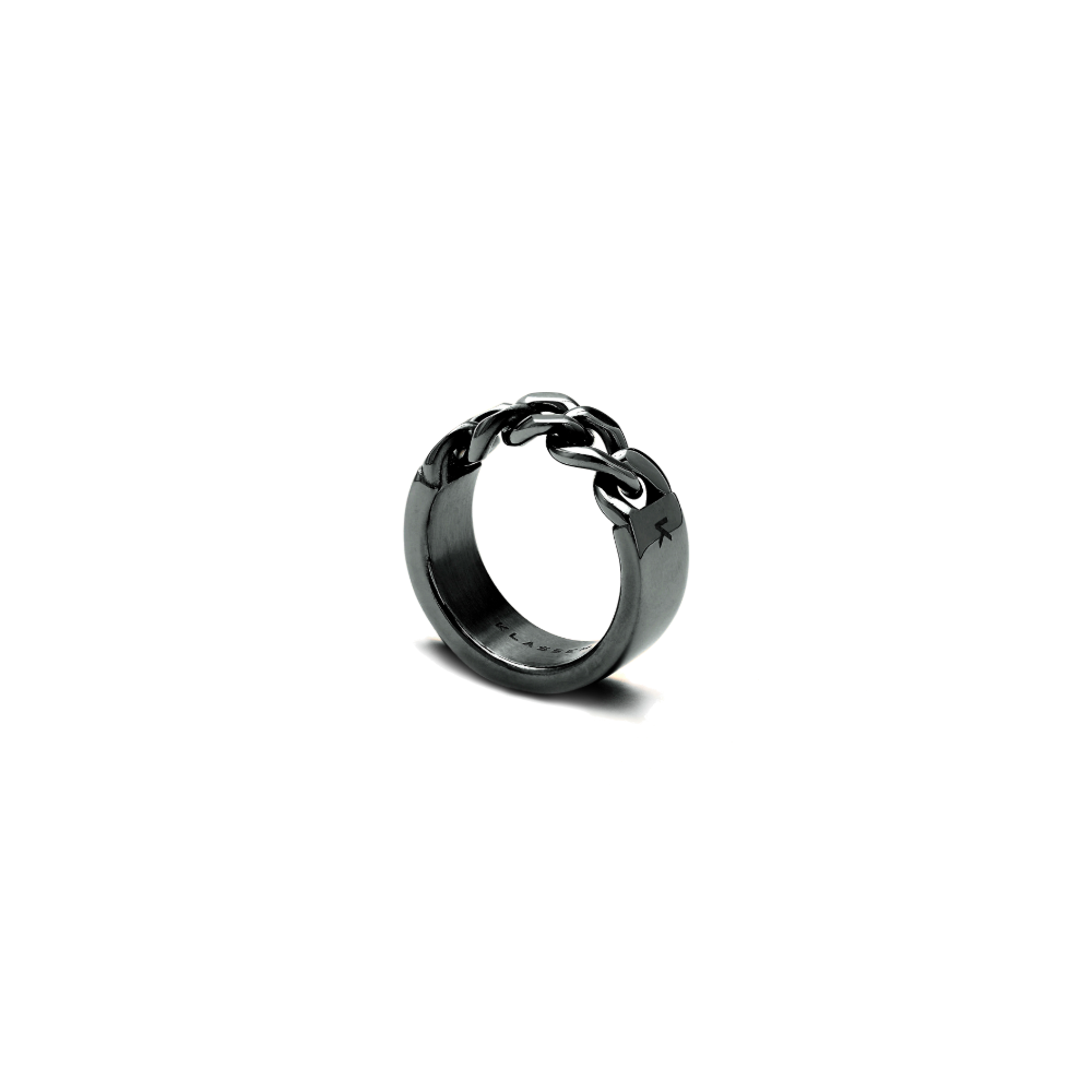 【男女問わず】KLASSE14 X MARI Duality Chained Ring Slim Black