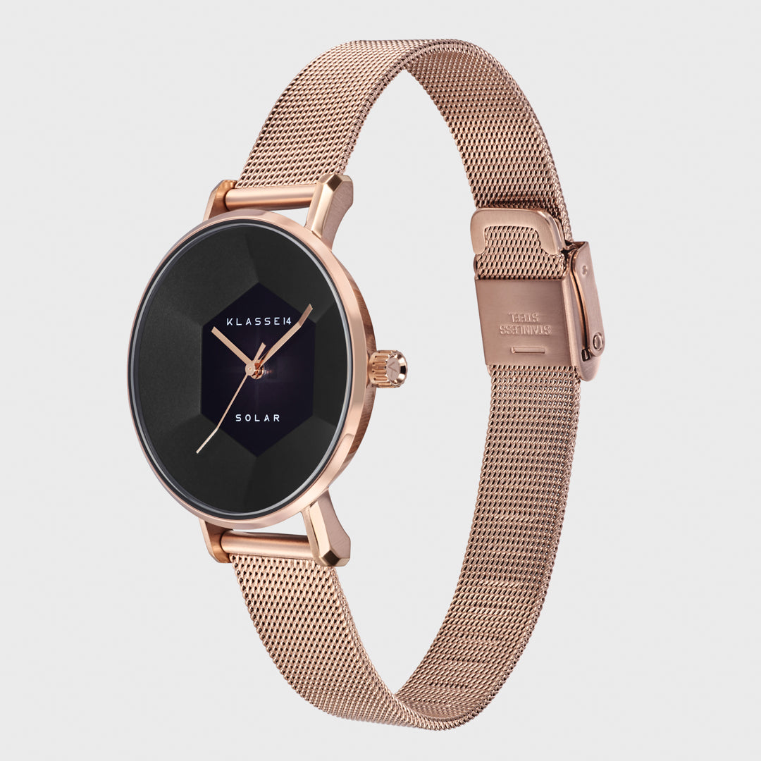 Volare Solar Darkness with Rose Gold Mesh Strap 34mm