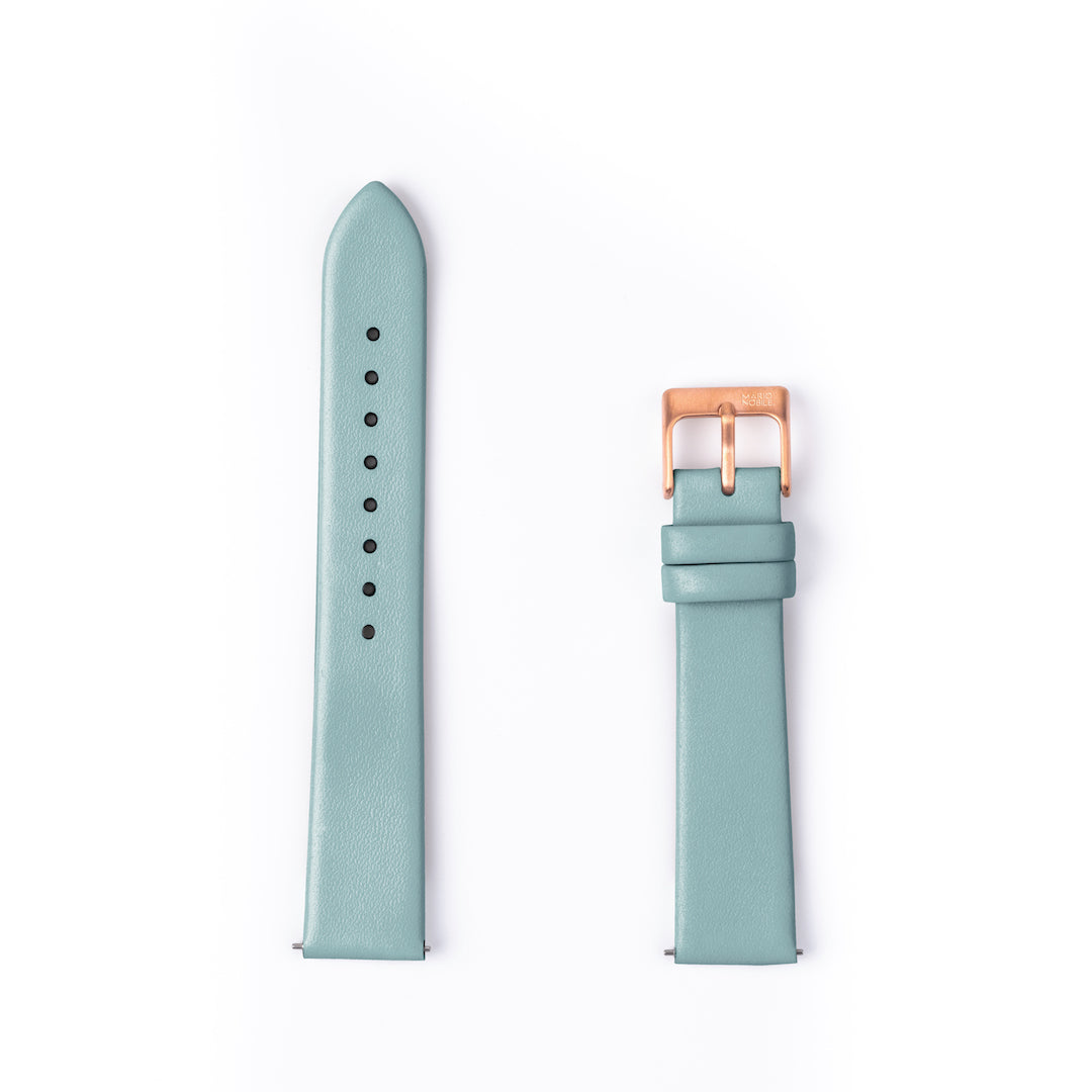 Volare Leather Strap 17mm / Seafoam Blue