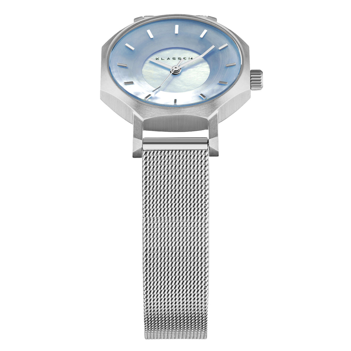 Volare OKTO Silver Blue MOP with Mesh Strap 28mm WOK22SR003S