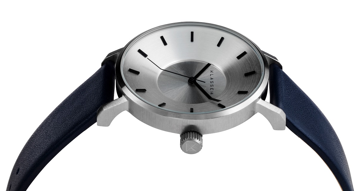 KLASSE14 / Volare Silver with Blue Leather Strap 36mm