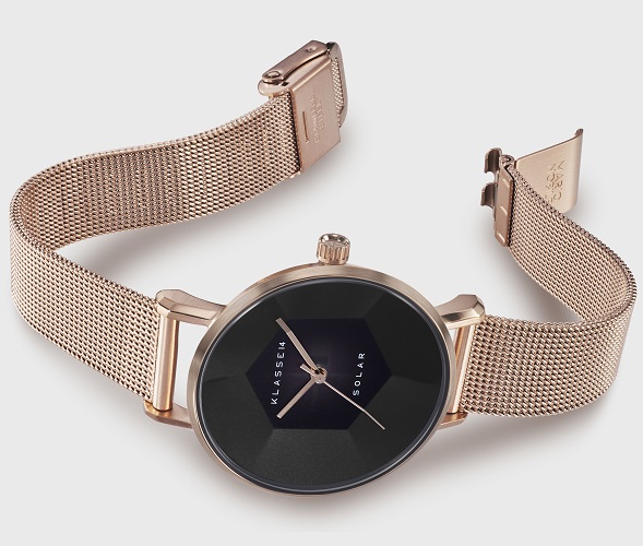 KLASSE14 / Volare Solar Darkness with Rose Gold Mesh Strap 34mm