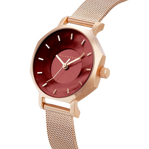 KLASSE14 / Volare OKTO Red MOP with Mesh Strap 28mm