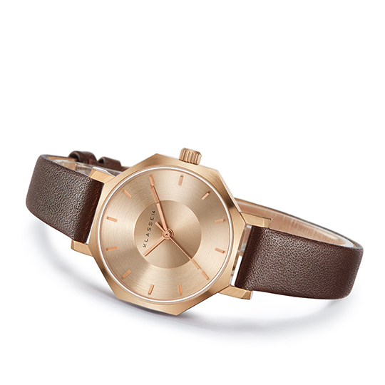 KLASSE14 / Volare OKTO Rose Gold Brown Leather 28mm